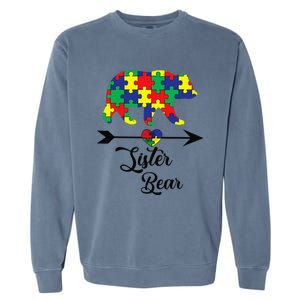 Sister Bear Puzzle Autism Awareness Big Sis Gift Tee Garment-Dyed Sweatshirt