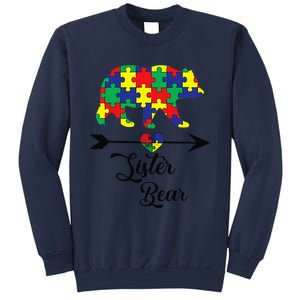 Sister Bear Puzzle Autism Awareness Big Sis Gift Tee Sweatshirt