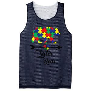 Sister Bear Puzzle Autism Awareness Big Sis Gift Tee Mesh Reversible Basketball Jersey Tank