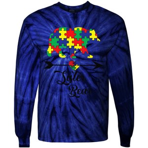 Sister Bear Puzzle Autism Awareness Big Sis Gift Tee Tie-Dye Long Sleeve Shirt