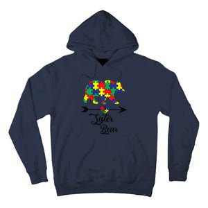 Sister Bear Puzzle Autism Awareness Big Sis Gift Tee Tall Hoodie