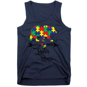 Sister Bear Puzzle Autism Awareness Big Sis Gift Tee Tank Top