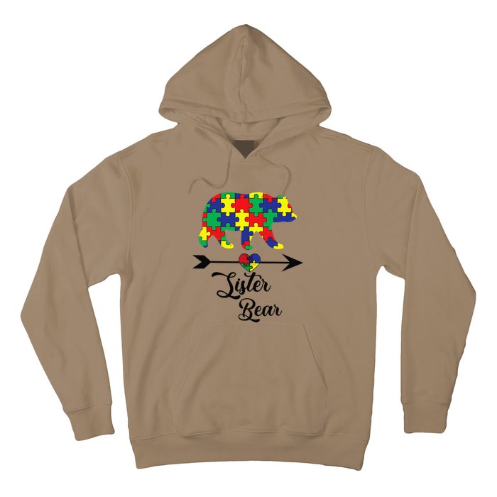 Sister Bear Puzzle Autism Awareness Big Sis Gift Tee Hoodie