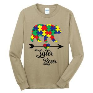 Sister Bear Puzzle Autism Awareness Big Sis Gift Tee Tall Long Sleeve T-Shirt