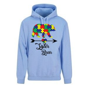 Sister Bear Puzzle Autism Awareness Big Sis Gift Tee Unisex Surf Hoodie