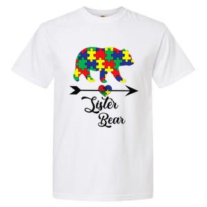 Sister Bear Puzzle Autism Awareness Big Sis Gift Tee Garment-Dyed Heavyweight T-Shirt