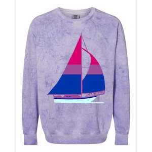 Sailboat Bisexual Pride Cute Gift Colorblast Crewneck Sweatshirt