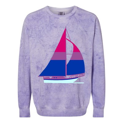 Sailboat Bisexual Pride Cute Gift Colorblast Crewneck Sweatshirt