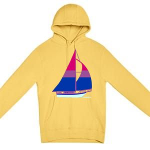 Sailboat Bisexual Pride Cute Gift Premium Pullover Hoodie