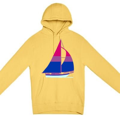 Sailboat Bisexual Pride Cute Gift Premium Pullover Hoodie