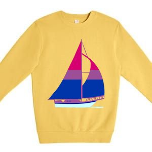 Sailboat Bisexual Pride Cute Gift Premium Crewneck Sweatshirt