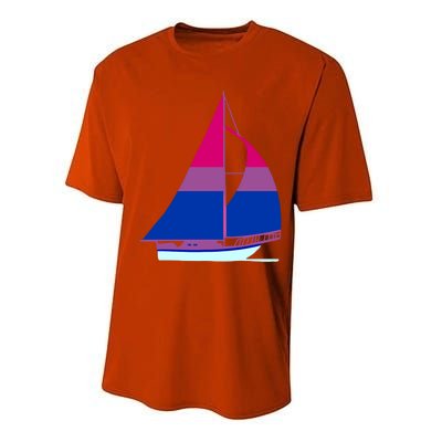 Sailboat Bisexual Pride Cute Gift Performance Sprint T-Shirt