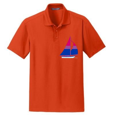 Sailboat Bisexual Pride Cute Gift Dry Zone Grid Polo