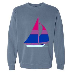 Sailboat Bisexual Pride Cute Gift Garment-Dyed Sweatshirt