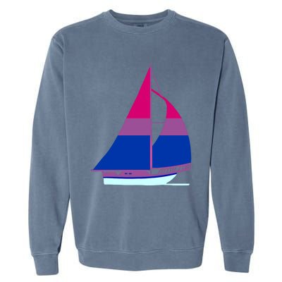 Sailboat Bisexual Pride Cute Gift Garment-Dyed Sweatshirt