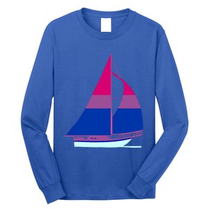 Sailboat Bisexual Pride Cute Gift Long Sleeve Shirt