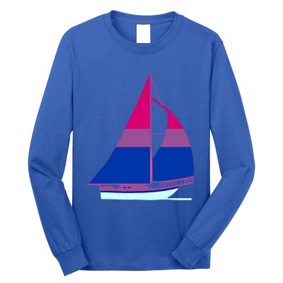 Sailboat Bisexual Pride Cute Gift Long Sleeve Shirt