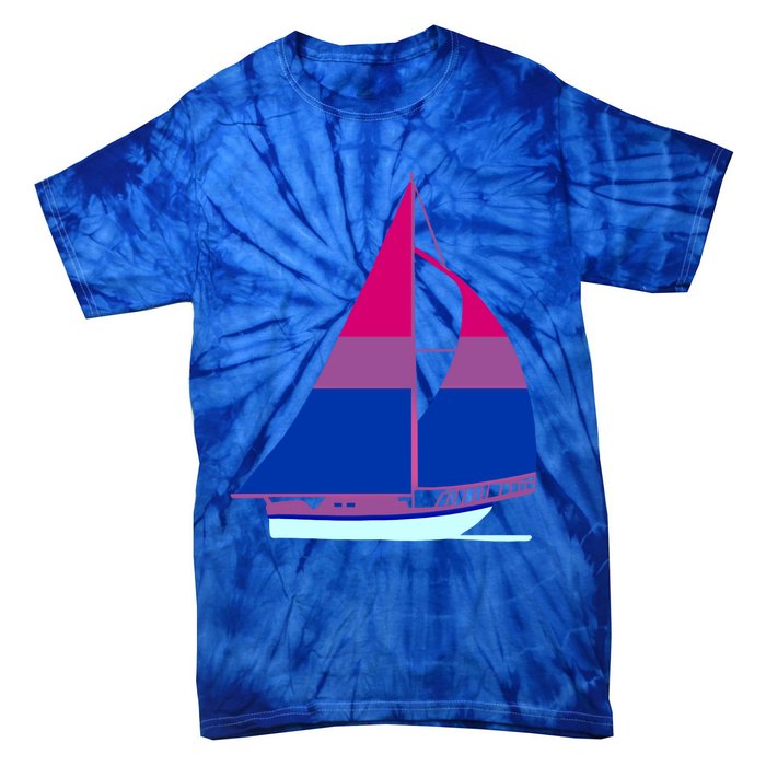 Sailboat Bisexual Pride Cute Gift Tie-Dye T-Shirt