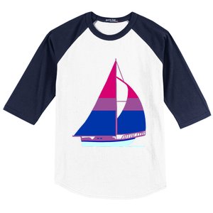 Sailboat Bisexual Pride Cute Gift Baseball Sleeve Shirt