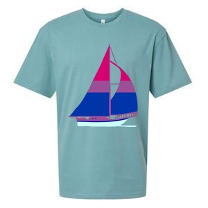 Sailboat Bisexual Pride Cute Gift Sueded Cloud Jersey T-Shirt