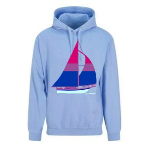 Sailboat Bisexual Pride Cute Gift Unisex Surf Hoodie