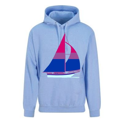 Sailboat Bisexual Pride Cute Gift Unisex Surf Hoodie