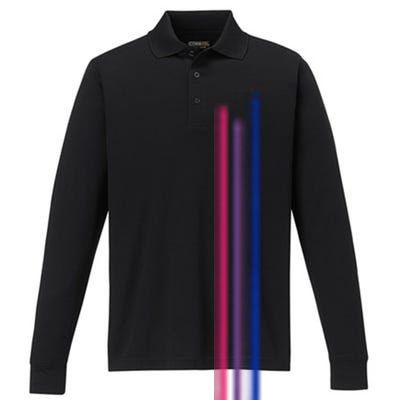 Subtle Bisexual Pride Bi Flag Pride Month Performance Long Sleeve Polo