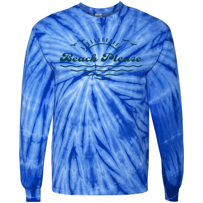 Simple “Beach Please” Graphic Gift Tie-Dye Long Sleeve Shirt