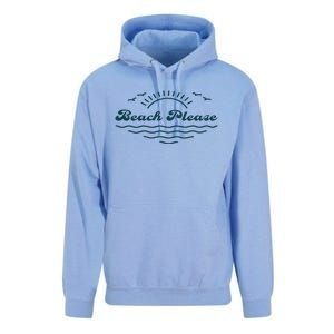 Simple “Beach Please” Graphic Gift Unisex Surf Hoodie