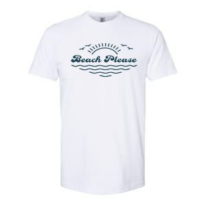 Simple “Beach Please” Graphic Gift Softstyle CVC T-Shirt