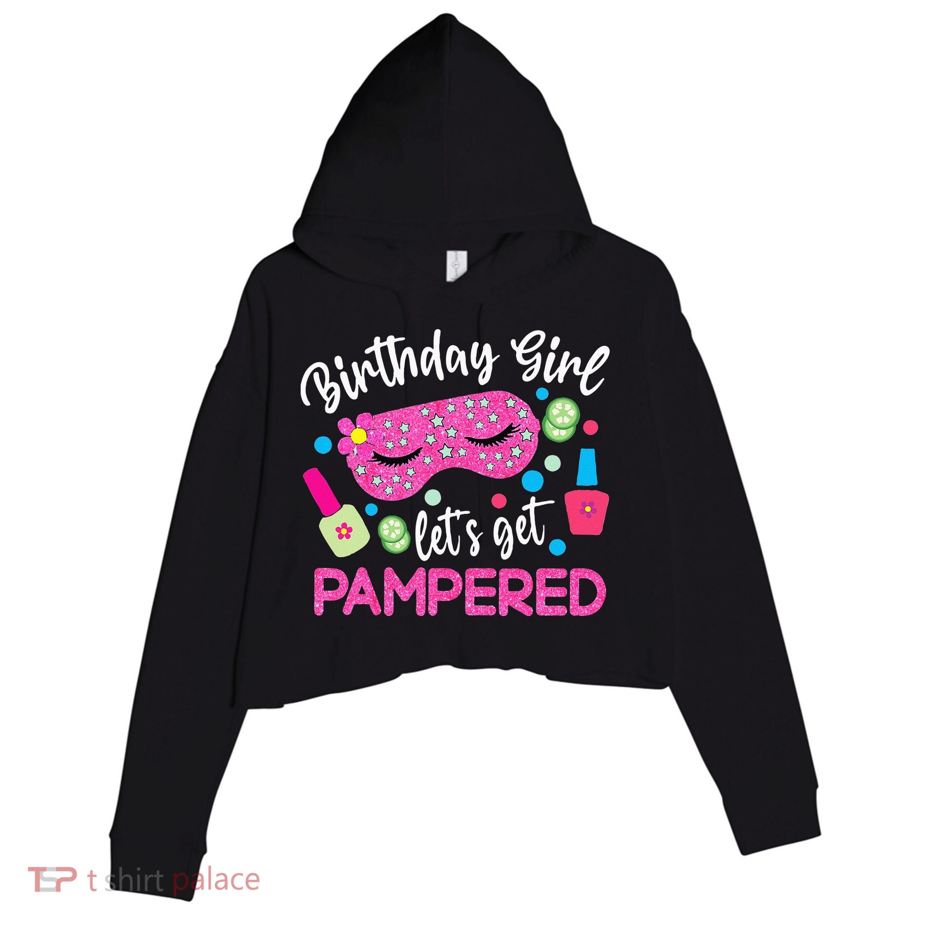 Spa Birthday Party Supplies For Lets Get Pampered Crop Fleece Hoodie