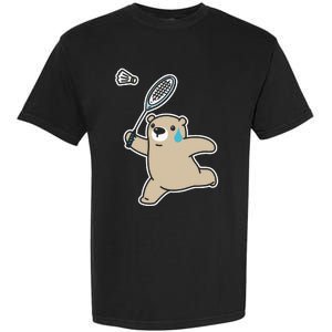 Sweet Bear Playing Badminton Badminton Player Badminton Garment-Dyed Heavyweight T-Shirt