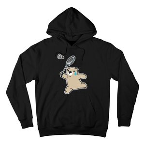 Sweet Bear Playing Badminton Badminton Player Badminton Hoodie