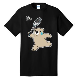 Sweet Bear Playing Badminton Badminton Player Badminton Tall T-Shirt