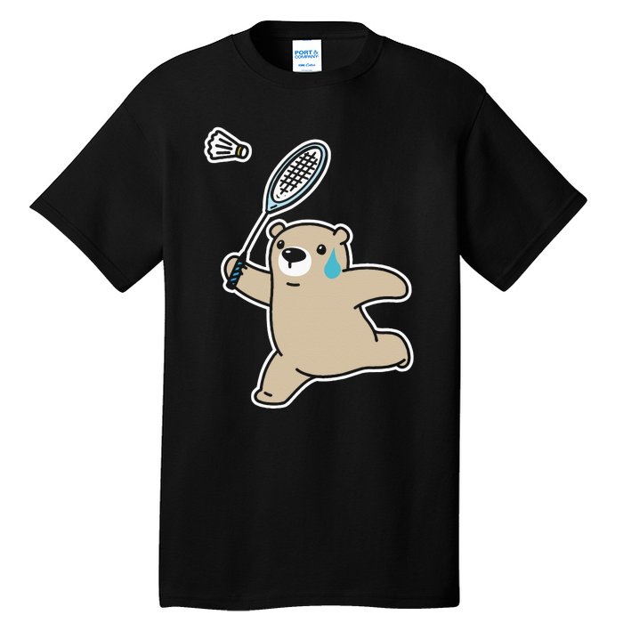 Sweet Bear Playing Badminton Badminton Player Badminton Tall T-Shirt