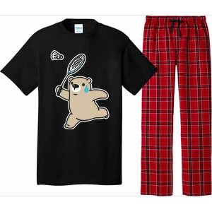 Sweet Bear Playing Badminton Badminton Player Badminton Pajama Set