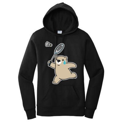 Sweet Bear Playing Badminton Badminton Player Badminton Women's Pullover Hoodie