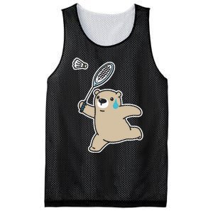 Sweet Bear Playing Badminton Badminton Player Badminton Mesh Reversible Basketball Jersey Tank