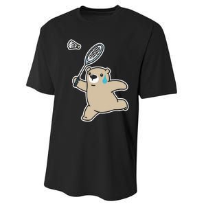 Sweet Bear Playing Badminton Badminton Player Badminton Performance Sprint T-Shirt