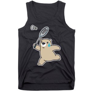 Sweet Bear Playing Badminton Badminton Player Badminton Tank Top