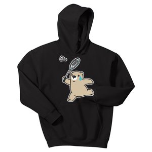 Sweet Bear Playing Badminton Badminton Player Badminton Kids Hoodie