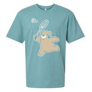 Sweet Bear Playing Badminton Badminton Player Badminton Sueded Cloud Jersey T-Shirt