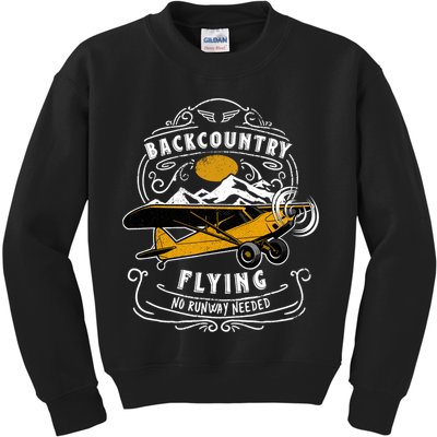 STOL Bush Plane Backcountry Flying Vintage Kids Sweatshirt