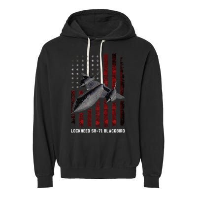 Sr71 Blackbird Plane Garment-Dyed Fleece Hoodie