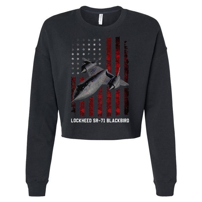Sr71 Blackbird Plane Cropped Pullover Crew