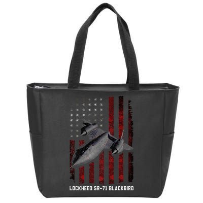 Sr71 Blackbird Plane Zip Tote Bag