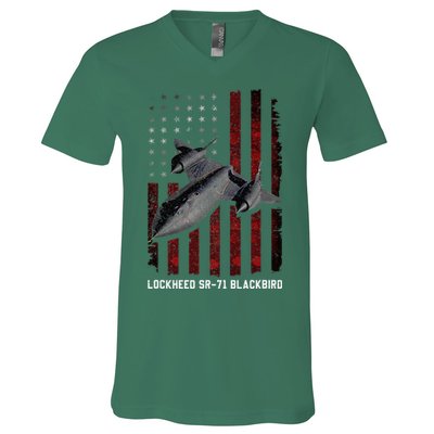 Sr71 Blackbird Plane V-Neck T-Shirt
