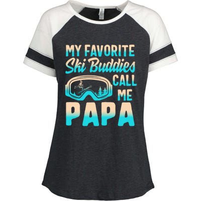 Ski Buddies Papa Skiing Goggles Snowboarding Grandpa Dad Cool Gift Enza Ladies Jersey Colorblock Tee