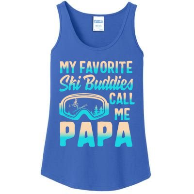 Ski Buddies Papa Skiing Goggles Snowboarding Grandpa Dad Cool Gift Ladies Essential Tank