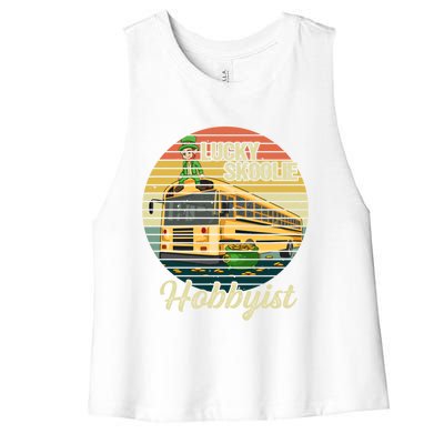 School Bus Quote Skoolie Driver Gift Women's Racerback Cropped Tank